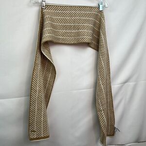 Calvin Klein Gold and White herringbone winter scarf EUC
